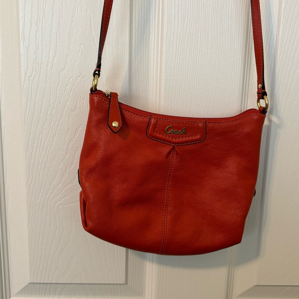 Coach Bold Coral Leather Ashley Crossbody Bag